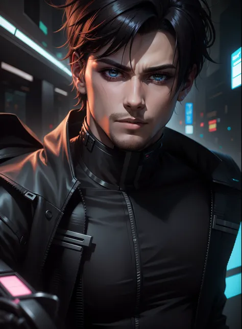 Change Background cyberpunk handsome boy, realistic face ,8k,ultra realistic anime