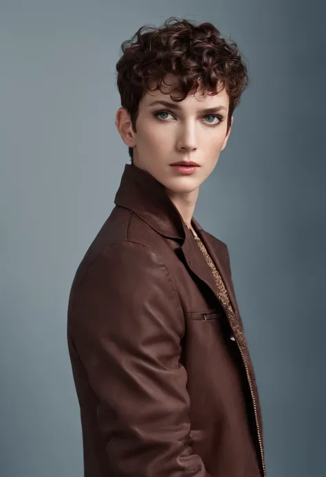 A handsom man in red wearing a jacket, Tall and fit, (40 years old:1.1), (shaven:1.2), (short brown hair and a little curly:1.5),(very short hair:1.6). in the style of realistic blue skies, patrick demarchelier, sharp edges, daria endresen, rollerwave, ann...