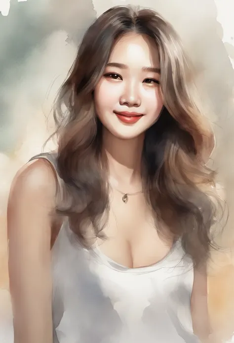 Blackhead,  Super pretty 20 year old Korean girl,happy face,  Cartoon styled, digital illustration , Highly detailed character design, cute detailed digital art, beautiful digital illustration, high quality portrait, Comic art, Asia, Character Design Portr...