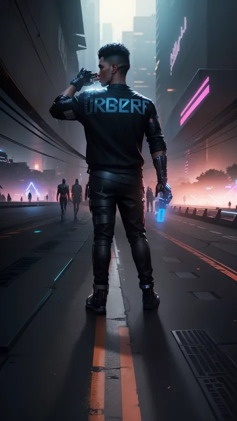 Change the background cyberpunk, boy , 8k , with black panther , realistic