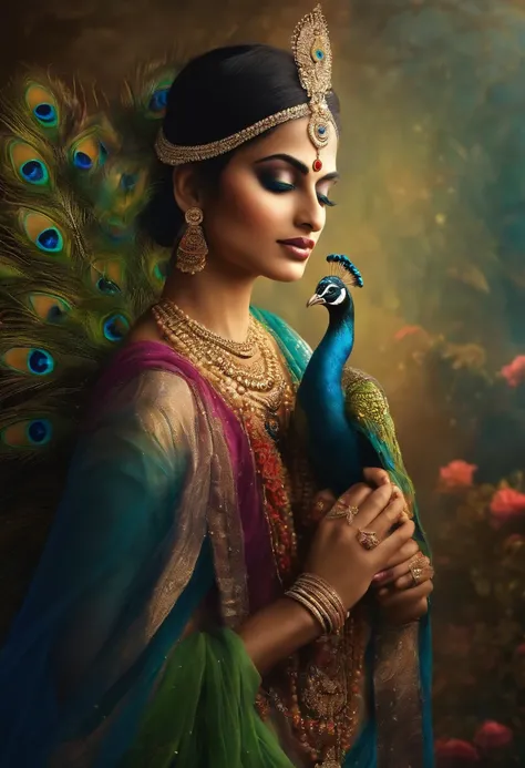 krishna with peacock feathers