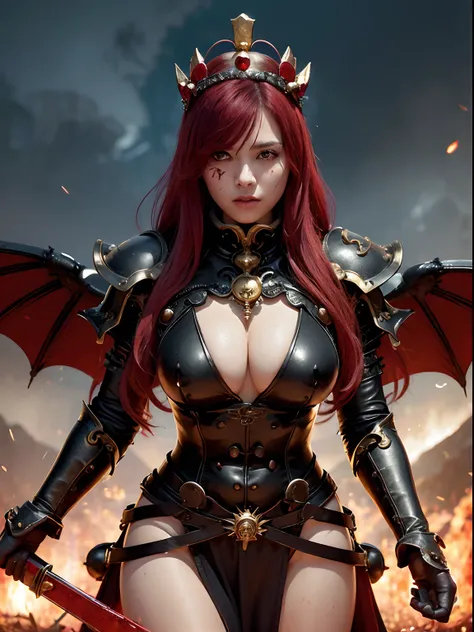 (World of Darkness),(Bleeding from the head), Professional , ​masterpiece、top-quality、photos realistic , depth of fields （Gemstone Black Metal Body:1.4),(Matte Black、Toostock、（cleavage of the breast）、（(Random Hairstyles 1.6),Dark Fantasy,）explosions、intens...