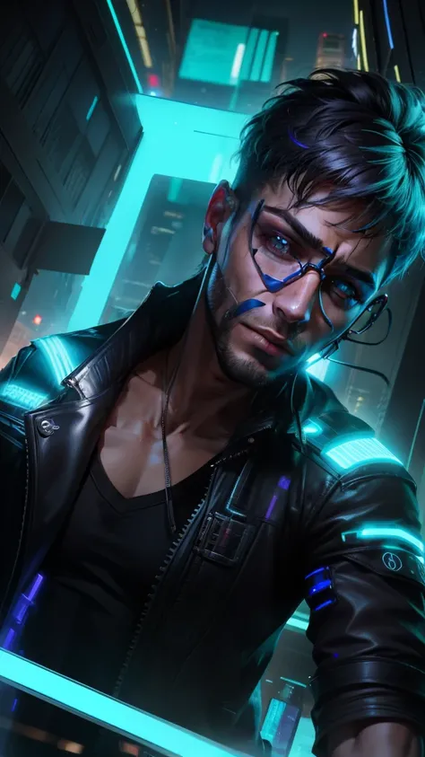 Change background cyberpunk handsome boy, realistic face. 8k, ultra  high quality realistic,