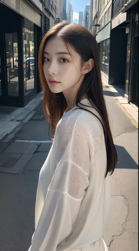 ((high quality, masterpiece:1.4)), 1girl, ((elegant, majestic, beautiful, korean, upper body, street clothes:1.4, pretty face, noon, street background:1.2)), absurdres, high details, intricate, intricate details, sharp focus, screen space reflextions, RTX,...