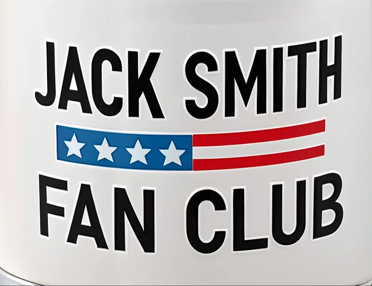 a close up of a white coffee mug with a red, white and blue design, by Jack Smith, inspired by Jack Smith, jack, fanart, jack nicholson is the bottle, big smirk, jock, fan art, jeff smith, sam, smug smirk, dan, by Jeffrey Smith, fan favorite, jack nicholso...