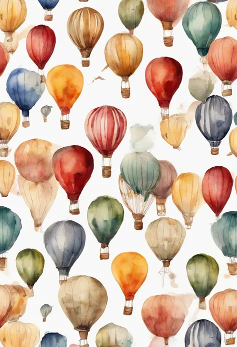 Vintage Watercolor Air Balloons