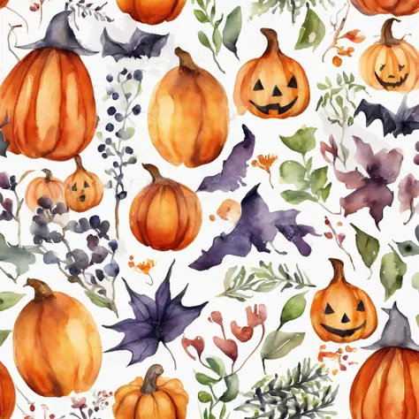 Watercolor Helween. Pattern