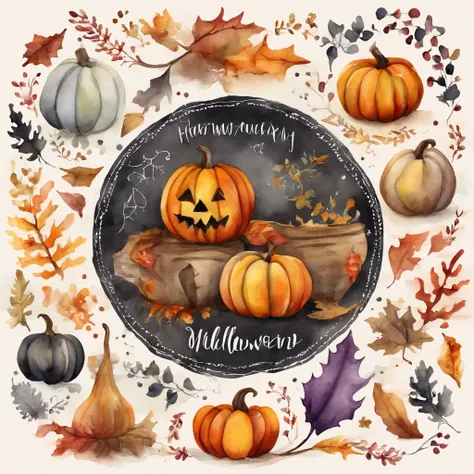 Watercolor Helween. Pattern