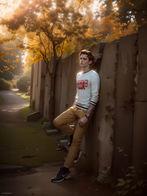 A handsom man in red, the style of patrick demarchelier. wearing a red velvet jacket and blue jeans , Tall and fit, (40 years old:1.1), (shaven:1.2), (short fine brown hair and:1.5),(very short hair:1.6). in the style of ethereal beauty, realistic blue ski...