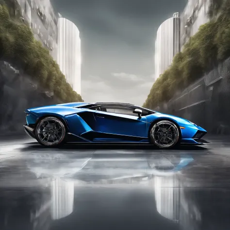 (best quality,highres:1.2),ultra-detailed,realistic,photorealistic:1.37,Lamborghini logo black,gradient background,shiny metal,highlights,sharp reflections,exquisite details,strong contrast,vivid colors,stylish design,sleek lines,automotive art,Italian cra...