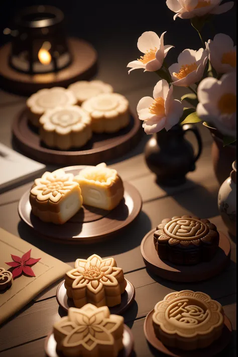 clew：Welcome to the Mid-Autumn Festival，Lets listen to the quiet night，Feel the atmosphere。Mooncakes are laid out on exquisite plates，Like a bright moon，Exudes an enticing aroma。Candlelight around lit up the room，Creates a warm and tranquil atmosphere，Brin...