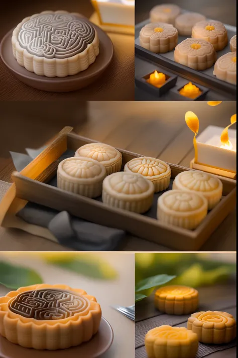 clew：Welcome to the Mid-Autumn Festival，Lets listen to the quiet night，Feel the atmosphere。Mooncakes are laid out on exquisite plates，Like a bright moon，Exudes an enticing aroma。Candlelight around lit up the room，Creates a warm and tranquil atmosphere，Brin...