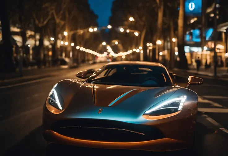 Imagine yourself behind the wheel of a sleek, sport car as you embark on an exhilarating journey through the vibrant city streets. As dusk descends and the city lights come alive, the atmosphere becomes charged with an electric energy. In this writing prom...