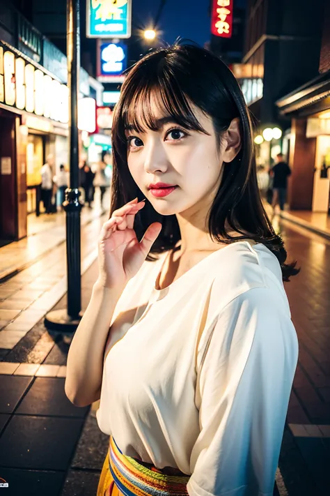 best quality ,masterpiece,ultra high res,(photo realistic:1.4), 1 girl, looking at viewer, japanese famous actress, very beautiful,kawaii, Cinematic, 35mm lens, f/ 1. 8, accent lighting, 8k, in japanese city, posing