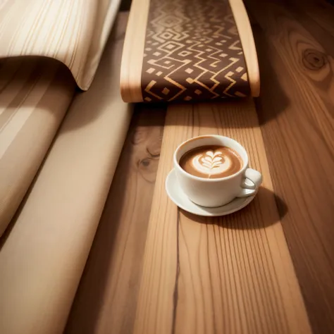 Coffee and Patterns: Experiment with various patterns and textures in the background, like wooden tabletops or fabric, to add visual interest.