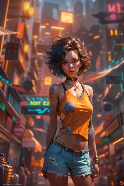 (makima:female,short hair)(city background)(best quality, highres, masterpiece:1.2)(ultra-detailed, realistic:1.37)(digital art,concept artists, vibrant colors)(warm and vibrant, urban lighting)