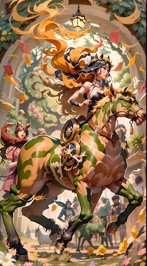 In the beautiful illustration of this super-grand scene，The ultra-distant lens shows us（Over eight separate and distinctive centaur characters：9.9），They all have their own characteristics，Vivid and interesting。Radiant from the heavens（Angelic centaurs：6.6）...