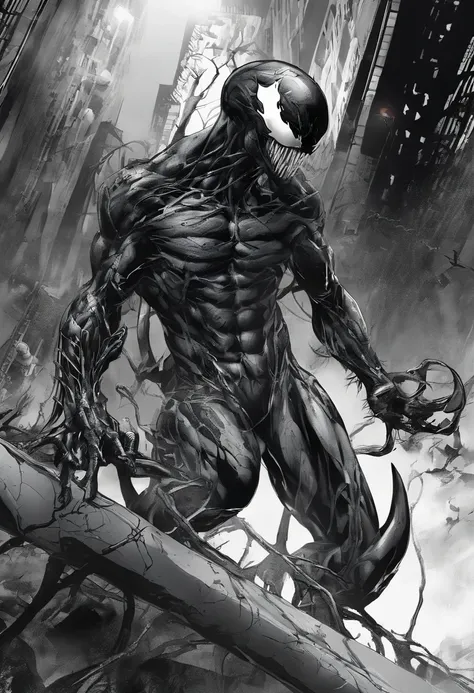 Venom,symbiote,Human perspective,Humanoid robots,Male/Male,,balls,The erection,Sex life,Black body,Gollum creatures,Dripping,Sweat,Wet,Open mouth,Sharp teeth,Long tongue,Muscular male,large pecs，Abs are prone to negative skin,Black and blue body，Sweat，Mucu...