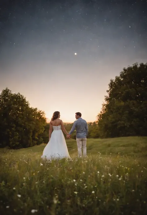 Imagine a couple deeply in love, spending a beautiful night under the stars. They are free to fly in the sky that is so beautiful today, full of stars and with the full moon reflecting their faces. They enjoy the moment and think about their future togethe...