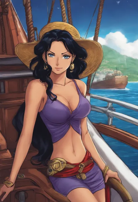 Nico Robin from One Piece in a ship