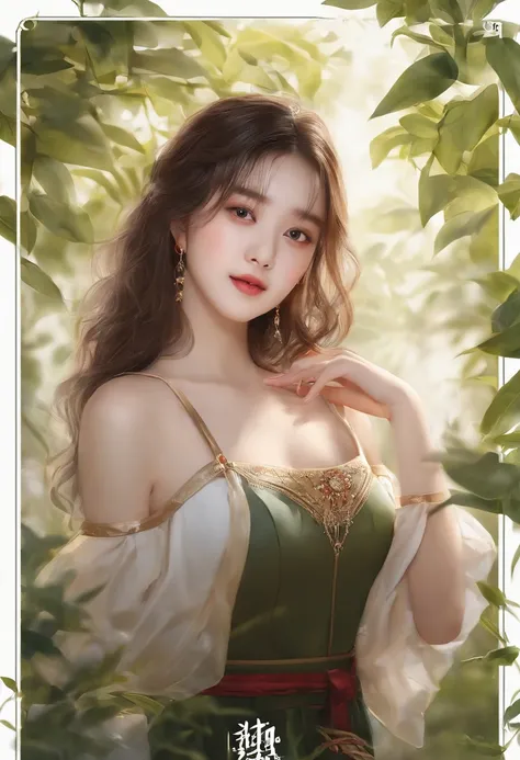 Song Yuqis face，15-year-old girl，Slightly curly hair，in bathroom，Face the audience head-on，ssmile，Wet breasts，Wet chest，No chest covering，exposing her chest，ssmile，Hold your hands on your chest