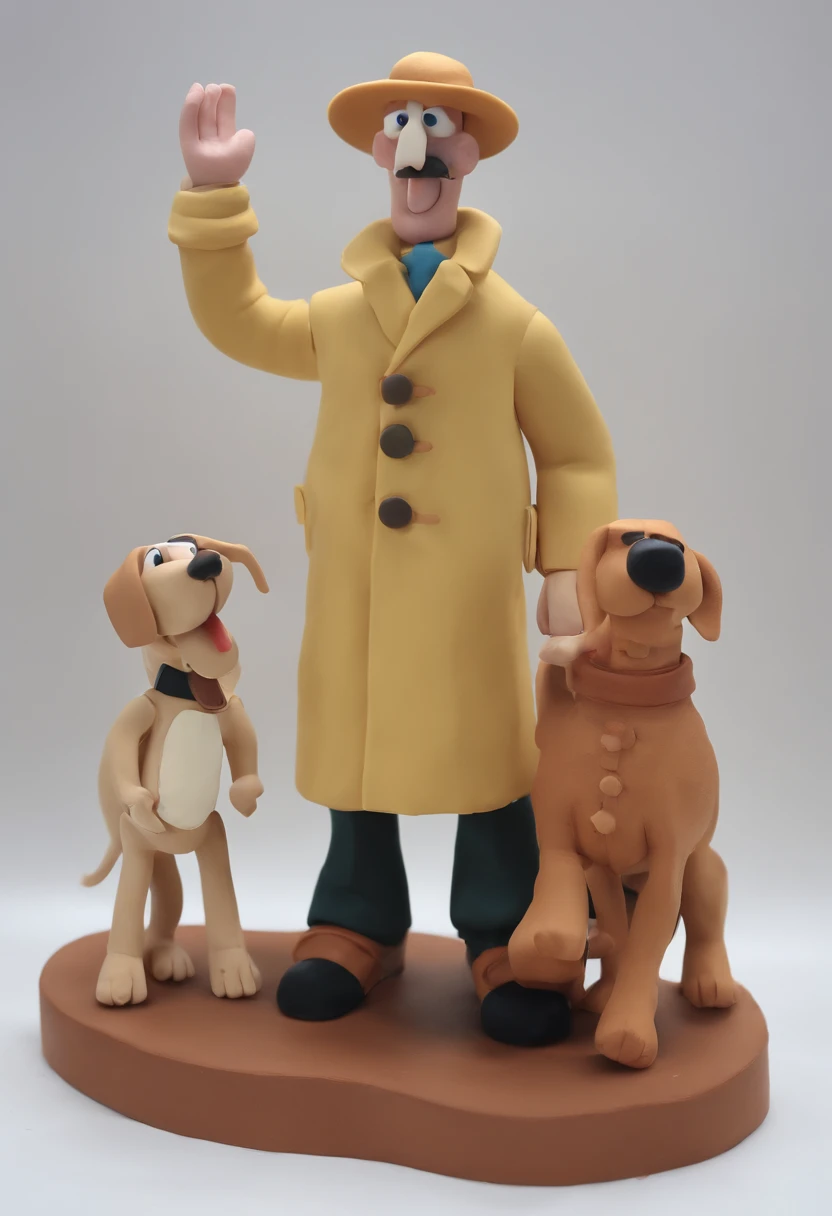 walalce frrom wallace and gromit in a tall trench coat