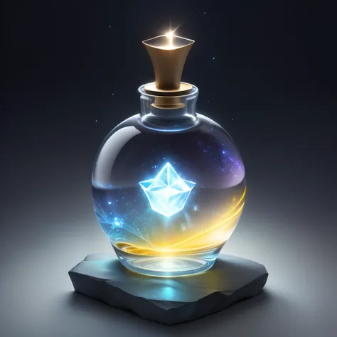 The crystal wishing bottle carries the Aquarius logo and has a starlight and magic wand next to it