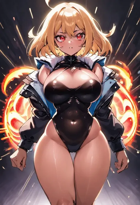 Imagem de anime de uma mulher com um peito grande e uma jaqueta preta, Oppai, seios grandes!, seios grandes!!, com seios grandes, com seios grandes, menina anime sedutora, nsfw seios enormes, seios grandes, clivagem, mulher bonita sedutora do anime, Seios ...