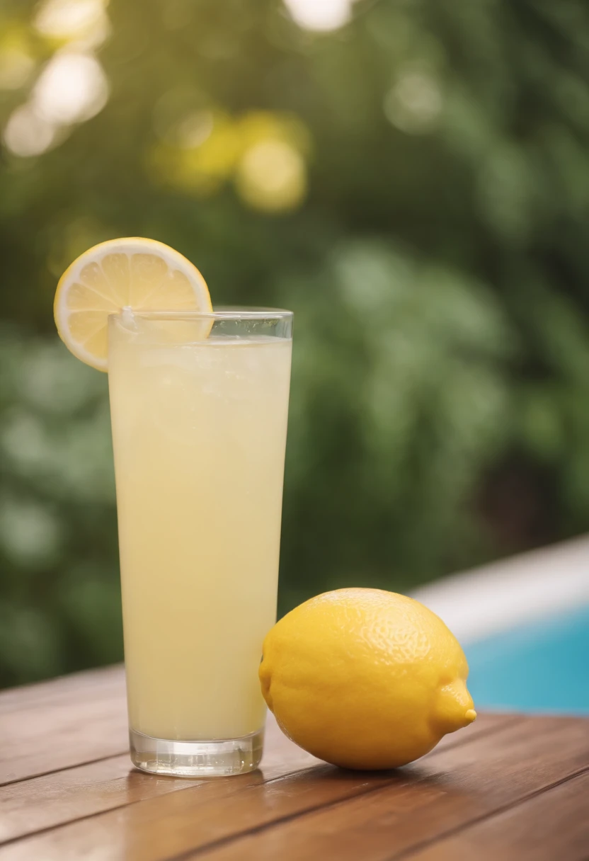 Lemon juice on a pool side