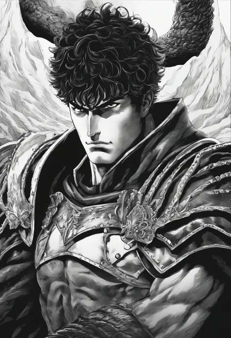 um desenho preto e branco de um homem em um quarto escuro com um buraco negro gigante, em Berserk Manga, de Furioso, Furious manga, Estilo de arte Berserk, Furioso, Estilo Berserk, Tripas de Berserk, Retrato de Guts de Berserk, Marcos Riddick, sangue de Fu...