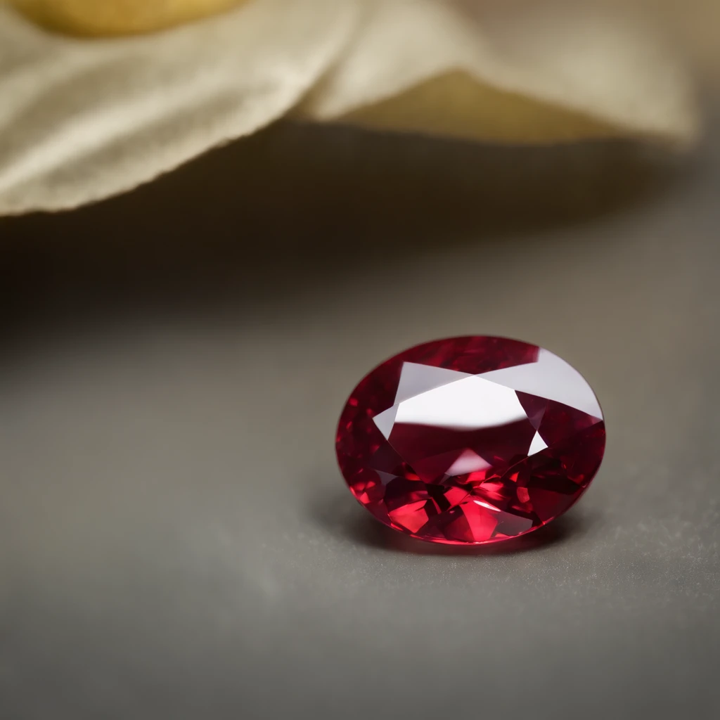 ((Best quality)), ((masterpiece)), (detailed:1.4), a gorgeous red ruby stone with golden letters RS engraved