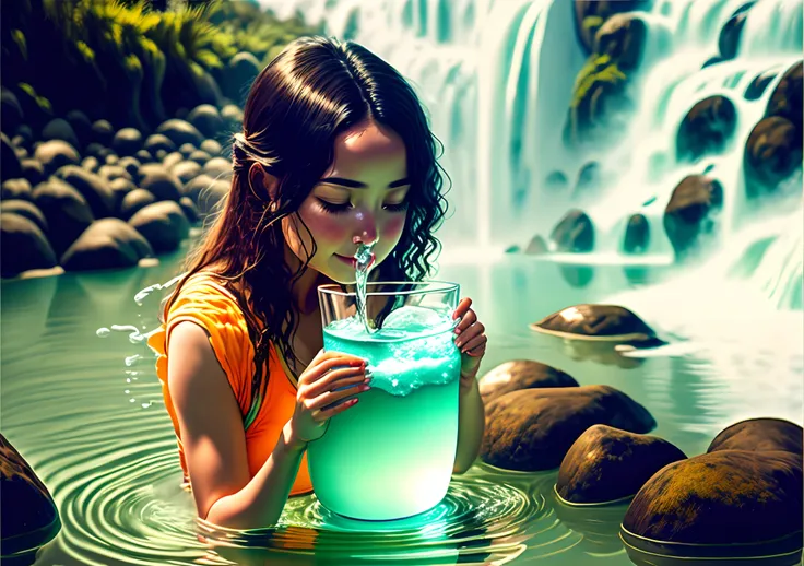 1. detoxification: An image of a person drinking a glass of fresh, pure water, symbolizing the cleansing and purification of the body. It can be an image with vibrant, crisp colors to convey the feeling of freshness and vitality.
Cachoeira