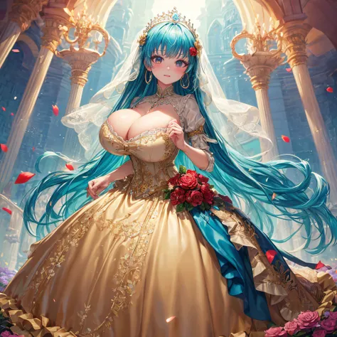 (masterpiece, best quality,extremely detailed:1.1),(moe anime art style:1.2),1girl,((full body)),((solo)), cute, kawaii,digital art,((1 bling-bling anime princess wearing beautiful embroidery and jeweled ruffled gorgeous princess ballgown with voluminous f...