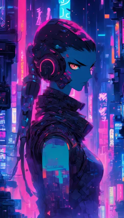 A sniper Android in a cyberpunk dystopia, showcasing meticulous portraiture with the style of Tristan Eaton and Antony Gormley. The artwork is in 8K 3D, highlighting the metalworking mastery and the essence of Alex Maleevs style. The Androids face features...