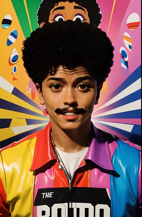 (Bruno MARS com bigode smile),  Eduardo Kobra ,Romero Brito,The Filling Twins ,multidimensional geometric wall PORTRAIT, arte, Chibi,
Yang08k, lindo, Colouring,
Primary works, qualidade superior, melhor qualidade, Arte Oficial, Beautiful and Aesthetic,