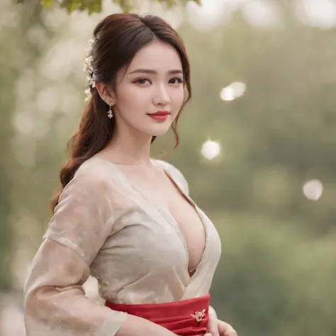 ((Best Quality, 8k, Masterpiece: 1.3)), Focus: 1.2, Perfect Body Beauty: 1.4, Buttocks: 1.2, ((Layered Haircut)), (Wet Clothes: 1.1), (Rain, Street:1.3), (Breasts: 1.2), (Hanfu: 1.2), Bare Shoulders, Bare Legs, Highly Detailed Face and Skin Texture, Fine E...