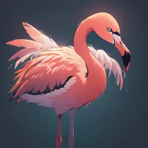 Flamingo Logo 2D, Minimalist, vector