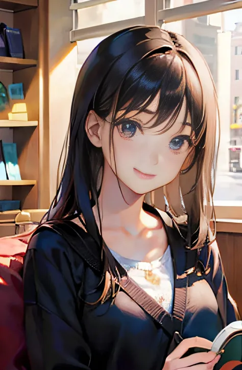 1girl, black hair, (14 years old:1.3),
coffee shop, europe, (reading a book:1.7), (whole body:1.5), a somewhat long face,
(8k, RAW photo, best quality, masterpiece:1.2), High detail RAW color photo, professional photograph,(realistic, photo realistic:1.2),...