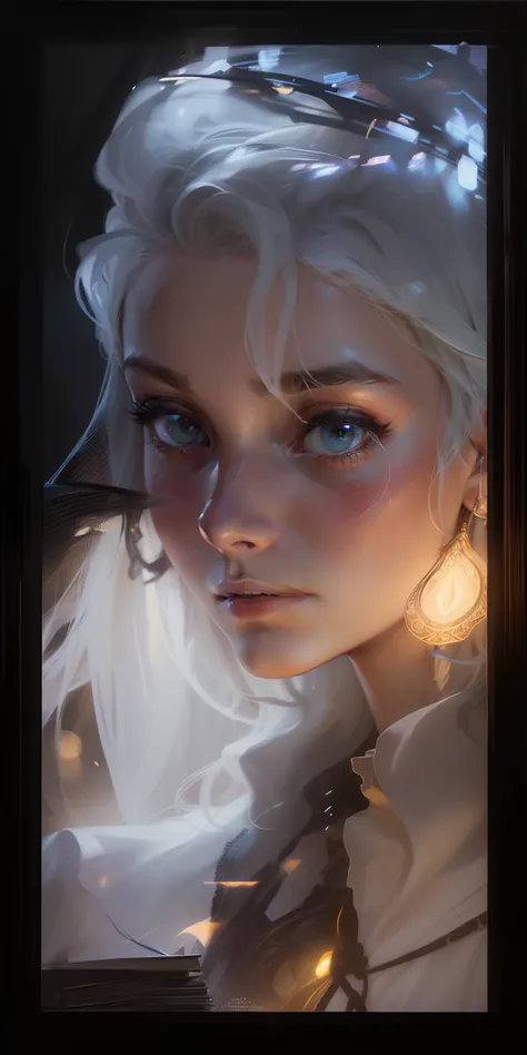 (front focus), (in the dark:1.6), Hyperrealist portrait of female by david hockney and alphonse mucha, fantasy art, photo realistic, dynamic lighting, artstation, poster, volumetric lighting, very detailed faces, 4 k, award winning, 1girl, in the dark, dee...