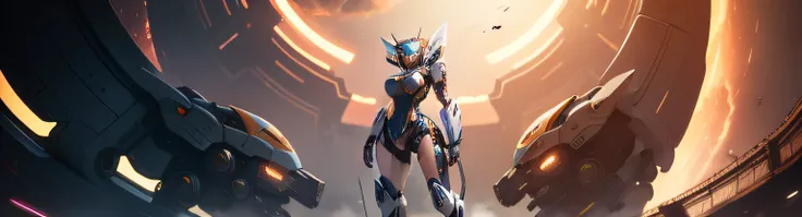 an mecha girl in a futuristic world