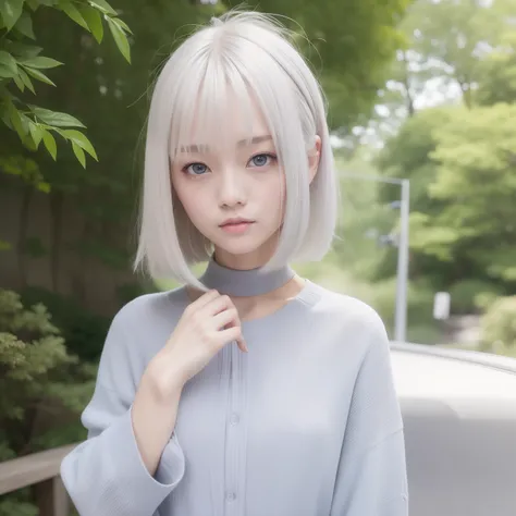 Popular models　Personal　二重まぶた　realisitic　White hair　Popular actresses　Realistic　Fashionable　Perfect face balance　Human　Similar to Kana Hashimoto　Early 20s　Yui Arakaki　Fashionable clothes　doress　Kyoto
Highest Quality, hight resolution, 8K, 1girl in,　wind
Gr...