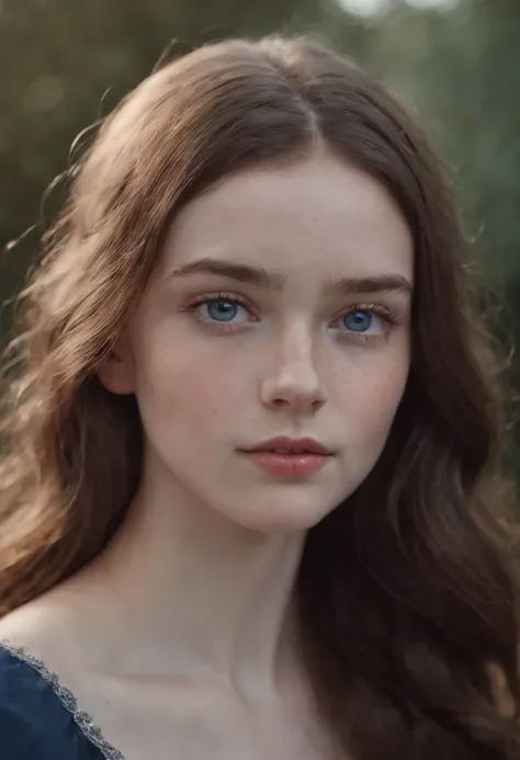 a teen girl with Russian features, white skin with freckles on her face, black and wavy hair. with deep blue eyes.,8k.full body  (Super realista) (cinematografico) (8k)