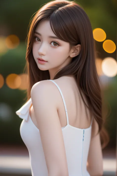 (best quality), (ultra-detailed), (llustration), (detailed light), (an extremely delicate and beautiful), 1young girl, long hair, brown hair, brown eyes, model, best quality, extremely detailed CG unified 8k wallpaper, High-definition raw color photos, pro...