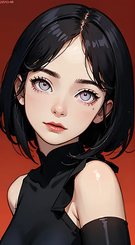 ultra hyper-detailed、hiquality、beste-Qualit、higly detailed、Accurate illustrations、Pencil drawing、Edge detection、sharpness、High contrast、highlight、photoRealstic、cinematiclight、８K、bright red background、Buly gradient background、gradients、Girl with dark skin、h...