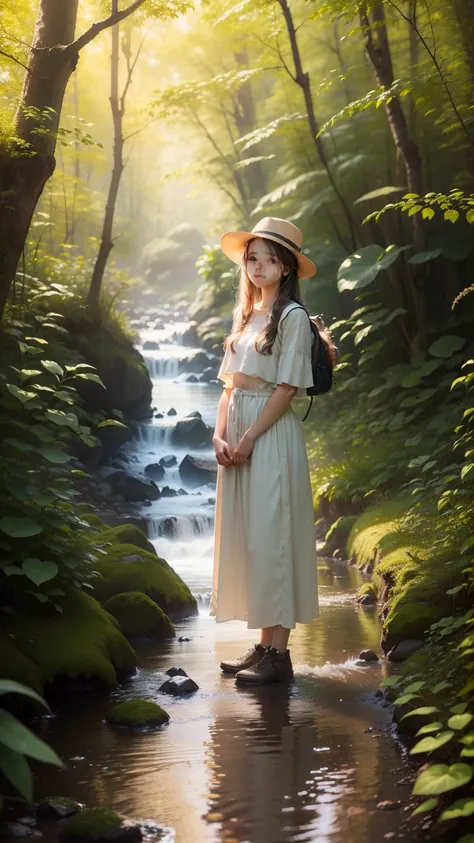 Girl in a beautiful nature, simple, trendy, pretty, 4k ultra HD