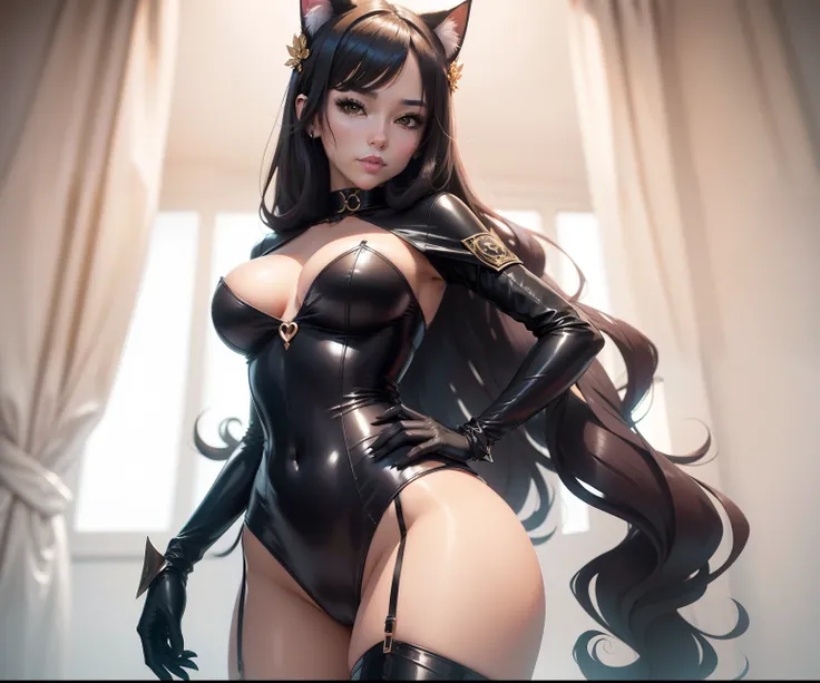 a close up of a woman in a cat suit posing for a picture, seductive anime girls, extremely detailed art germ, Model IG | Art germ, art-style, Fanart Meilleure ArtStation, Art germ on ArtStation Pixiv, beautiful and seductive anime woman, Art germ. anime il...