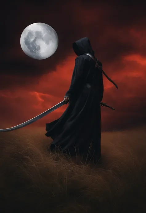 death, scythe, ominous background