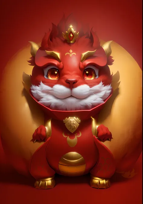 A caricature of a red dragon with a golden crown on his head, cute little dragon, as an anthropomorphic dragon, inspired by Park Hua, drak, Furry Chinese dragon, anthropomorphic dragon, dragon-shaped human, inspired by Gong Xian, inspired by Li Mei-shu, ad...