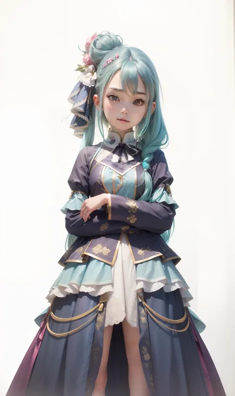 1girl, Sayo Hikawa, Dress, Outfit, long hair, Light Teal Hair, realistic, ultra detail, 70mm lens,