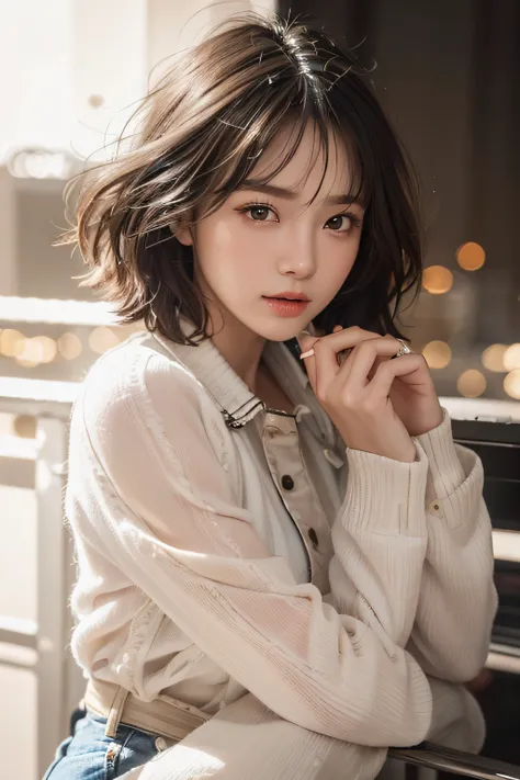 nudde、fullnude、NSFW、Generate images of seductive young woman in photorealistic style, Capture in 8K resolution, Similar to the exquisite beauty of Korean actress Park Kyu-young. She is now、Wearing stylish jeans and a long-sleeved white shirt.

Her features...